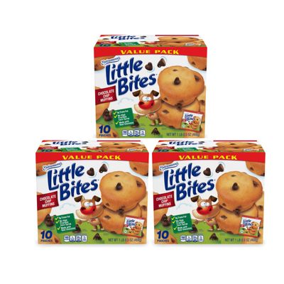 Entenmann's Little Bites Chocolate Chip Mini Muffins | 3 pack (30 pouches total)