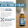 Organic Methyl Folate 1000 mcg + Methyl B12 Cofactor (300 Servings)  Metabolically Active 5-MTHF Form, Organic Berry Flavor, Liquid Sublingual Form  Mood, Cognition, Methylation, Pregnancy (1oz) view 3