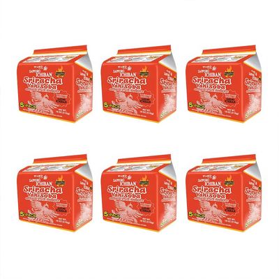 [SAPPORO ICHIBAN] Sriracha Yakisoba, Spicy Chow Mein, No. 1 Tasting Japanese Instant Noodles (3.6 Oz/102 g) (30 Packs)