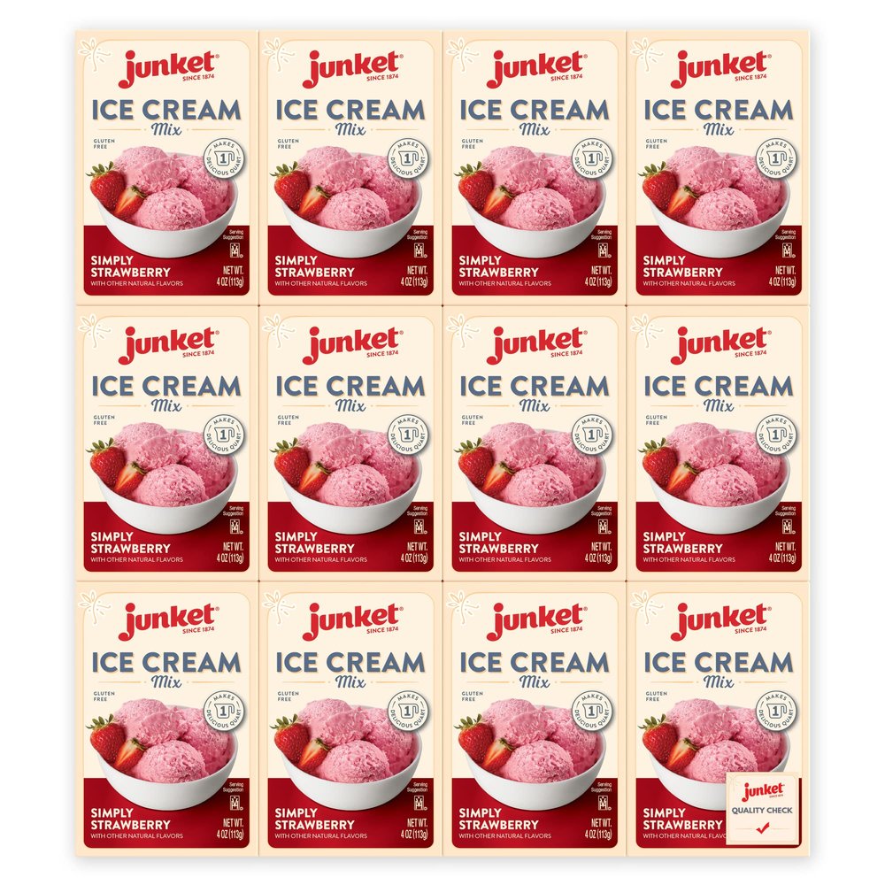 Junket Ice Cream Mix Simply Strawberry, 4 Ounce (Pack of 12)