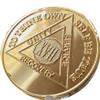 17 Year AA Medallion 22k Gold Plated Sobriety Chip view 1