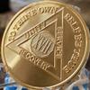 17 Year AA Medallion 22k Gold Plated Sobriety Chip view 3