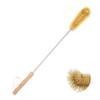 UPTALY 24 inch Extra Long Brush, Elbow Bristle, with Beech Wood Handle, Bendable Washing Brush, with Stainless Steel Pole, for Tall Bottle, Gallon Water Jug, Big Vessels, Floor Vase, Flower Pot view 1