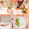DYLIVeS Orange Gingham Napkins, Orange and White Checkered Guest Towel Plaid Party Napkins Disposable Paper Hand Towels for Luncheon, Dinner, Picnic, Birthday, Easter, Graduation Party, 3-Ply, 50 Pcs view 2