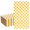 DYLIVeS Yellow Gingham Napkins, Yellow and White Checkered Guest Towel Plaid Party Napkins Disposable Paper Hand Towels for Luncheon, Dinner, Picnic, Birthday, Easter, Graduation Party, 3-Ply, 50 Pcs view 1