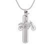 BIAIHQIE Stainless Steel Cremation Ashes Pendant Jewelry for Human Blank Urn Neckace with Motorcycle view 1