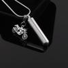 BIAIHQIE Stainless Steel Cremation Ashes Pendant Jewelry for Human Blank Urn Neckace with Motorcycle view 2