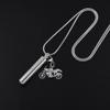 BIAIHQIE Stainless Steel Cremation Ashes Pendant Jewelry for Human Blank Urn Neckace with Motorcycle view 4