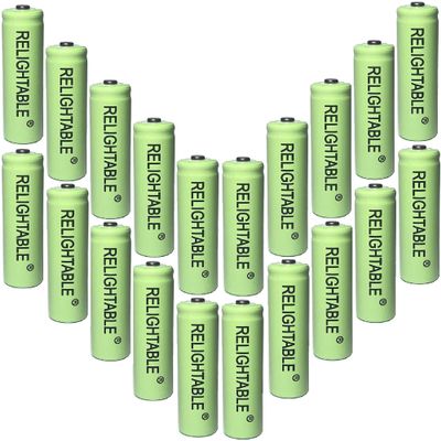 RELIGHTABLE AA Size NiCd AA 600mAh 1.2V Rechargeable Batteries for Solar Lamp Solar Light (20-PCS 600mAh Green)