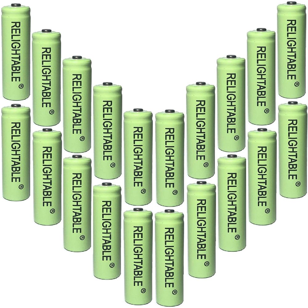 RELIGHTABLE AA Size NiCd AA 600mAh 1.2V Rechargeable Batteries for Solar Lamp Solar Light (20-PCS 600mAh Green)