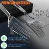 Dipoo 7.1" Clear Plastic Forks Heavy Duty with Heat Resistant & BPA Free, Solid and Durable Plastic Cutlery, Premium Disposable Forks for Party Supply(84 Count) view 2