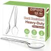 Dipoo 6.8" Clear Plastic Spoons Heavy Duty with Heat Resistant & BPA Free, Solid and Durable Plastic Cutlery, Premium Disposable Spoons for Party Supply(84 Count) view 1