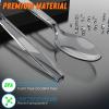 Dipoo 6.8" Clear Plastic Spoons Heavy Duty with Heat Resistant & BPA Free, Solid and Durable Plastic Cutlery, Premium Disposable Spoons for Party Supply(84 Count) view 2