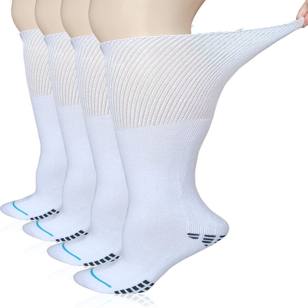 COIYUFUX Extra Wide Knee High Diabetic Socks For Men Women Calf Walking Boot Bariatric Lymphedema