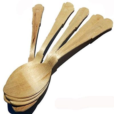 Perfect Stix Elegant Wooden Spoons. Eco-Friendly, Wooden Spoons. Wooden Disposable Spoon 7.75 Inches. Pack of 100 Count, Natural Brown.
