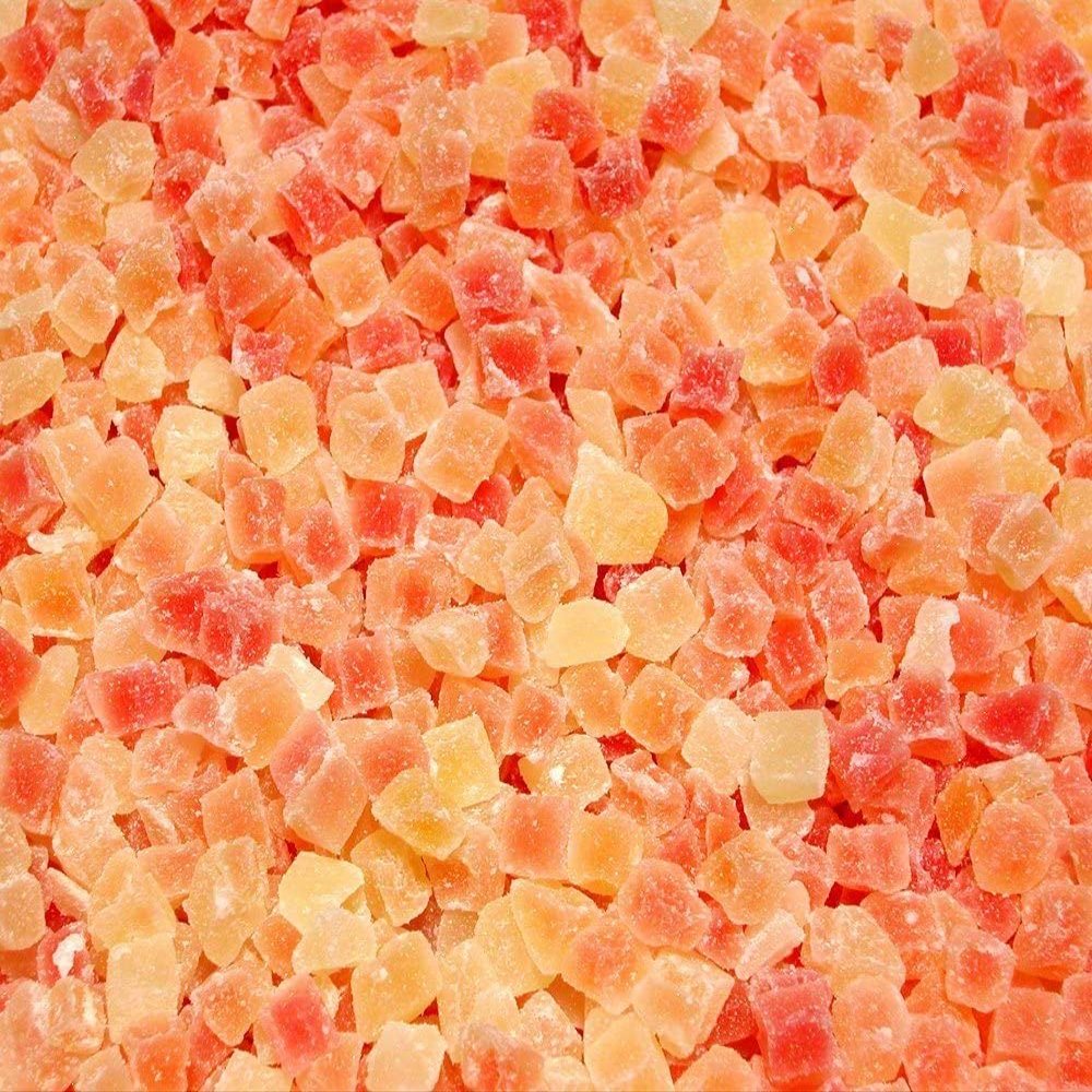 Dried Diced Papaya, Low Sugar No Sulfur (Unsulfured Natural Dices, no SO2) (0.5 lb)