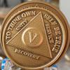 2 Year AA Medallion Large 1.5 Inch Heavy Premium Bronze Sobriety Chip view 3