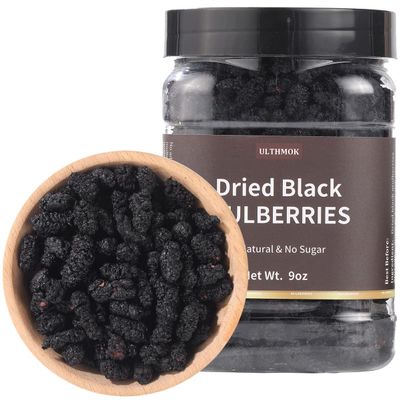 Top Grade Premium Dried Black Mulberries 9 Oz/254g,Big & Delicious,Hand Picked .No Sugar Added & No Additives.