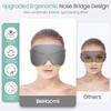 BeHoomi Sleep Mask, Premium Eye Mask for Sleeping, Completely Blackout, Superior Soft Comfort, Upgraded 3D Ergonomic Designed Sleeping Mask for Home, Office, Travel, Meditation, Yoga, Grey view 2