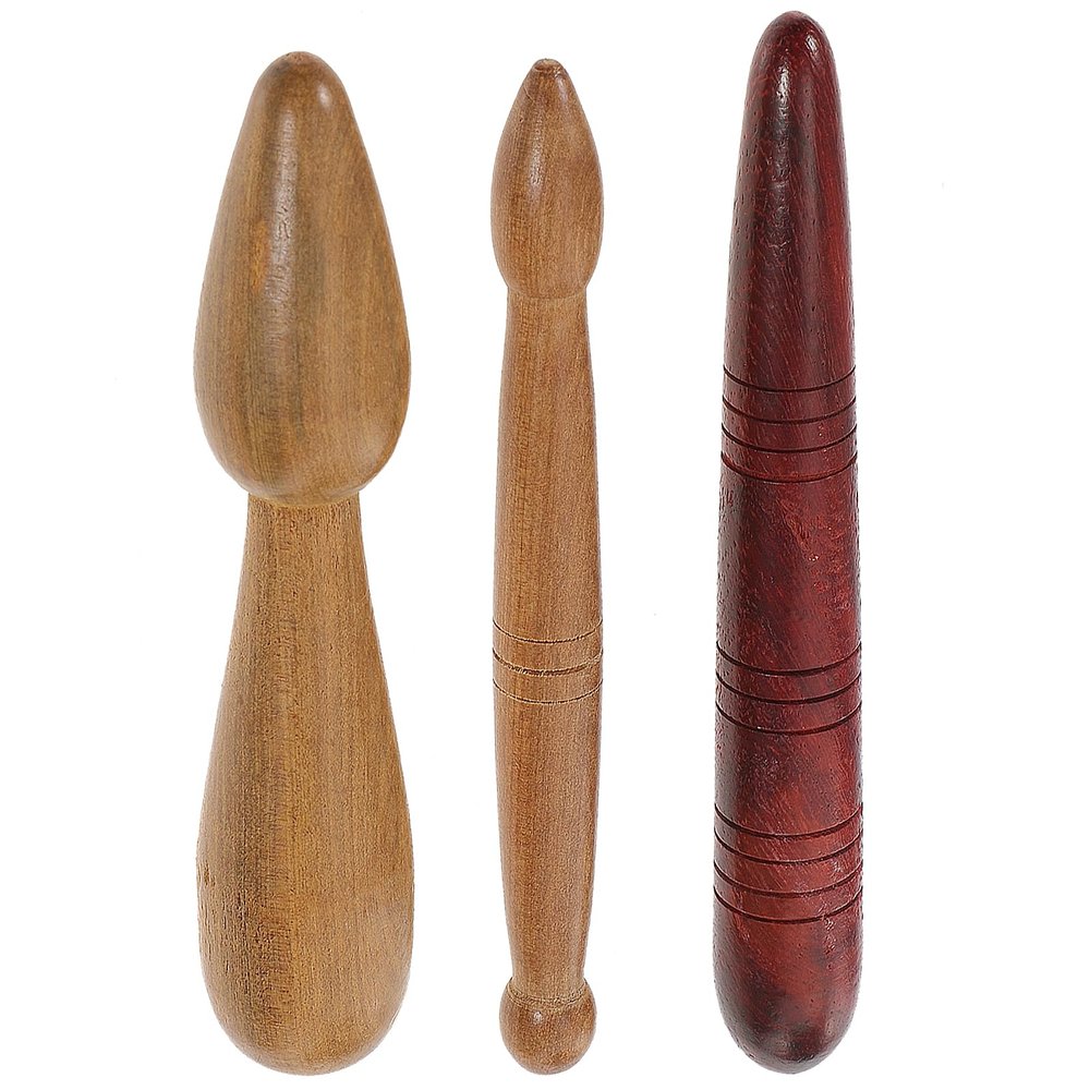 Healeved 3pcs Trigger Point Massage Tool Pen Foot Hand Massage Wooden Stick Tools Deep Tissue Manual Pen for Full Body