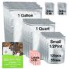 120 pcs Mylar Bags for Food Storage with Oxygen Absorbers 500cc & 300cc, 9.5 Mil 3 Sizes (1 Gallon,1 Quart, 1/2 Pint) - Stand-Up Resealable Ziplock & Heat Sealable + Labels Included view 1