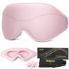 BeHoomi Sleep Mask, Premium Eye Mask for Sleeping, Total Blackout, Super Soft Comfort, Adjustable Fit, Upgraded 3D Ergonomic Designed Sleeping Mask for Home, Office, Travel, Meditation, Yoga, Pink view 1