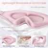 BeHoomi Sleep Mask, Premium Eye Mask for Sleeping, Total Blackout, Super Soft Comfort, Adjustable Fit, Upgraded 3D Ergonomic Designed Sleeping Mask for Home, Office, Travel, Meditation, Yoga, Pink view 3