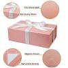 YINUOYOUJIA Pink Gift Boxes with Lid,14"x9"x4.5" Magnetic Gift Box with Ribbon,Cards and Envelopes for Presents,Great for Wedding,Birthdays,Crafting,Gift Packaging. view 3