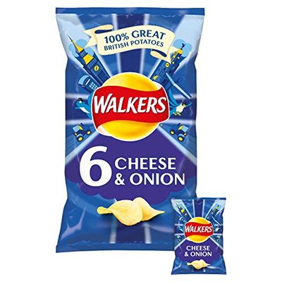 3 Set - Walkers Crisps - Cheese & Onion (6x25g)
