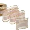 Furlanis - Baccarat Copper Edges and Middle Satin Band, Decorative Ribbon for Gift Boxes, Christmas, Favors, Weddings - Powder Pink, 40 mm x 25 m view 1