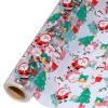 shareluck 100ft x 31.5" Christmas Cellophane Wrap Roll - Xmas Cellophane Roll for Christmas to Wrap Gift Basket, Treat, Wine, Party Decoration. (31.5 Fold into 16) view 1