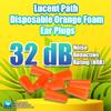 Lucent Path 50 Pairs (100 Ear Plugs) Noise Reduction Hearing Protection Sound Blocking Disposable Orange Foam Ear Plugs - NRR 32dB (50 Pairs) view 2