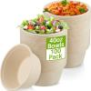 Tessco for you 100 Pack Large Disposable Salad Bowls Deep Heavy Duty Paper Bowls Sugarcane Fiber Compostable Biodegradable Microwave Safe for Hot Cold Soup Ramen Popcorn Pasta(40 oz,Natural Color) view 1
