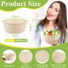 Tessco for you 100 Pack Large Disposable Salad Bowls Deep Heavy Duty Paper Bowls Sugarcane Fiber Compostable Biodegradable Microwave Safe for Hot Cold Soup Ramen Popcorn Pasta(40 oz,Natural Color) view 2