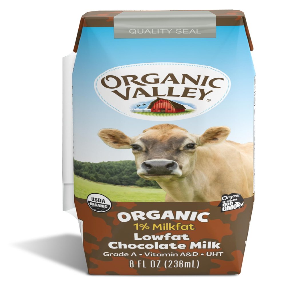 ORGANIC VALLEY Organic Single Serve 1% Low Fat Chocolate Milk, 8 oz