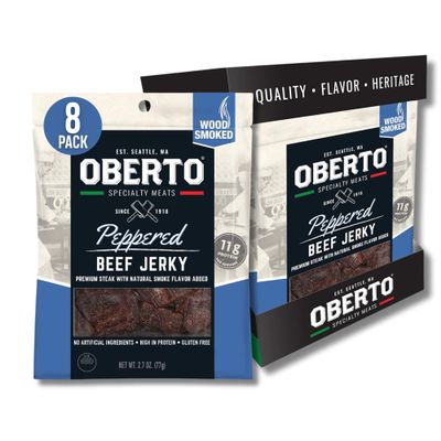Oberto Specialty Meats Peppered Beef Jerky, 2.7 Ounce (Pack of 8)