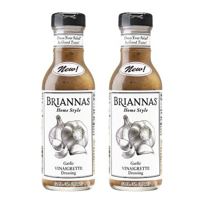 BRIANNAS - Home Style Garlic Vinaigrette Dressing  Fine Salad Dressing made with Premium Ingredients - Gluten Free, Vegan, & Kosher Dressing - 12 oz. Bottles - 2 Pack