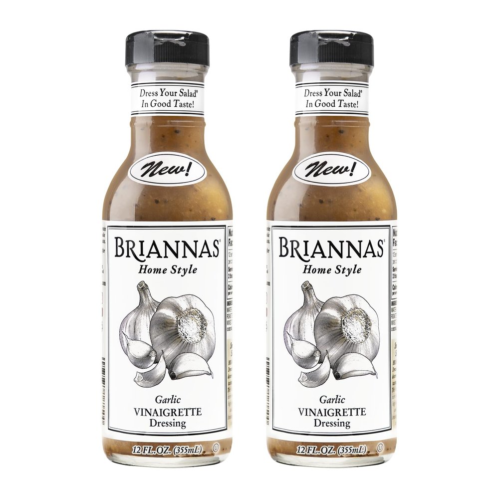 BRIANNAS - Home Style Garlic Vinaigrette Dressing Fine Salad Dressing made with Premium Ingredients - Gluten Free, Vegan, & Kosher Dressing - 12 oz. Bottles - 2 Pack