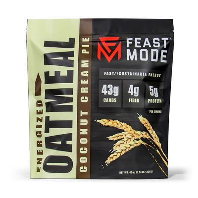 NEW! Energized Oatmeal Coconut Cream Pie - Feast Mode Flavors - 40 ounce, 2.5 pounds, 30 servings, breakfast healthy health antioxidants gluten free gluten-free quick oats grains fiber energy carbs protein low-sodium
