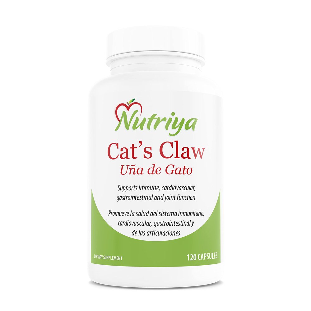Nutriya Cat's Claw (Ua de Gato) - Uncaria Tomentosa - Powerfull antioxidant That Supports Joints, Cardiovascular, Digestive and Immune System Health - 1,500 mg per Serving - Vegetarian Capsules.