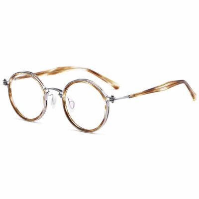 LKP Metal Round Eyeglasses Reader Vintage Pure Titanium Frame Reading Glasses Blue Light Blocking Anti Eyestrain Stylish 1.5(Tortoiseshell,+2.00)
