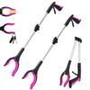 2 Pack 32 inch GrabRunner Reacher Grabber Tool with Strong Magnetic and Swivel Head (New Pink) view 1