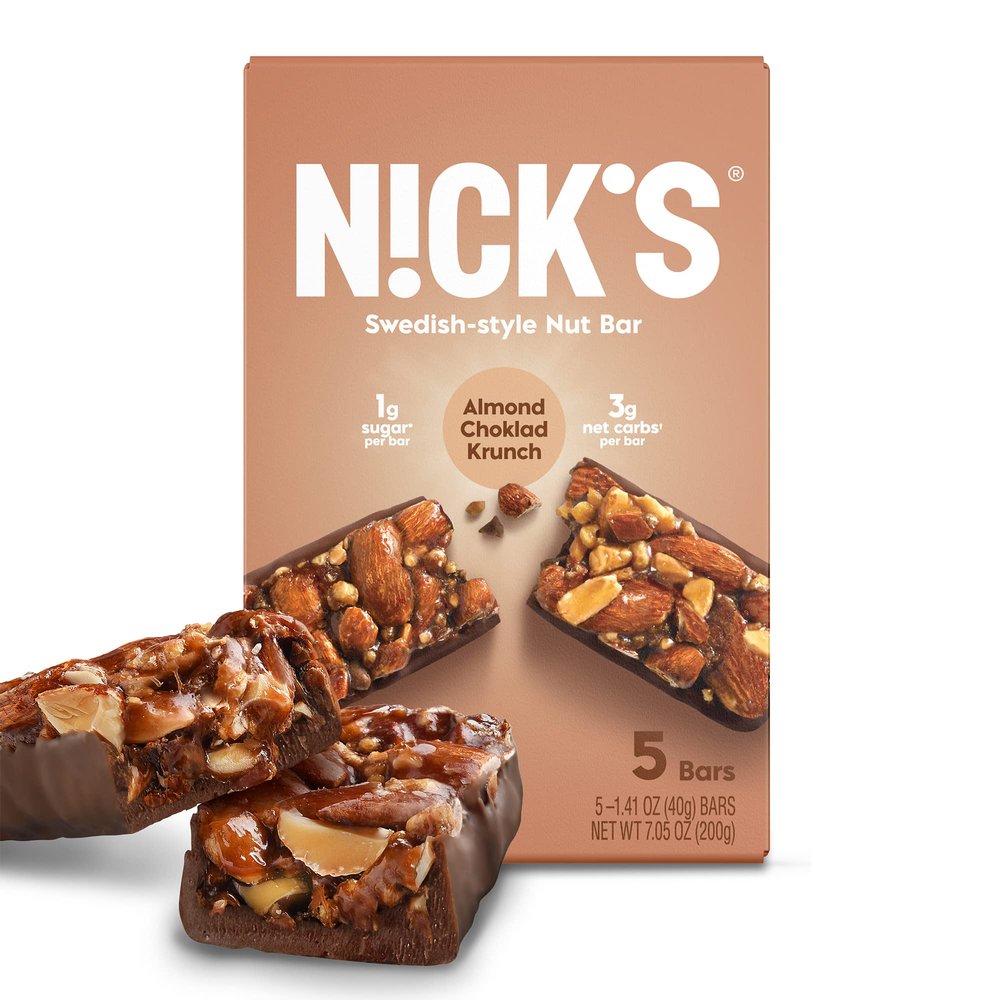 NICK'S Almond Choklad Krunch Nut Bar 5-pack