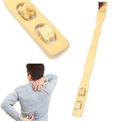 Spancare Wooden Massage Stick/Back Scratcher (Brown, 18 Inch)