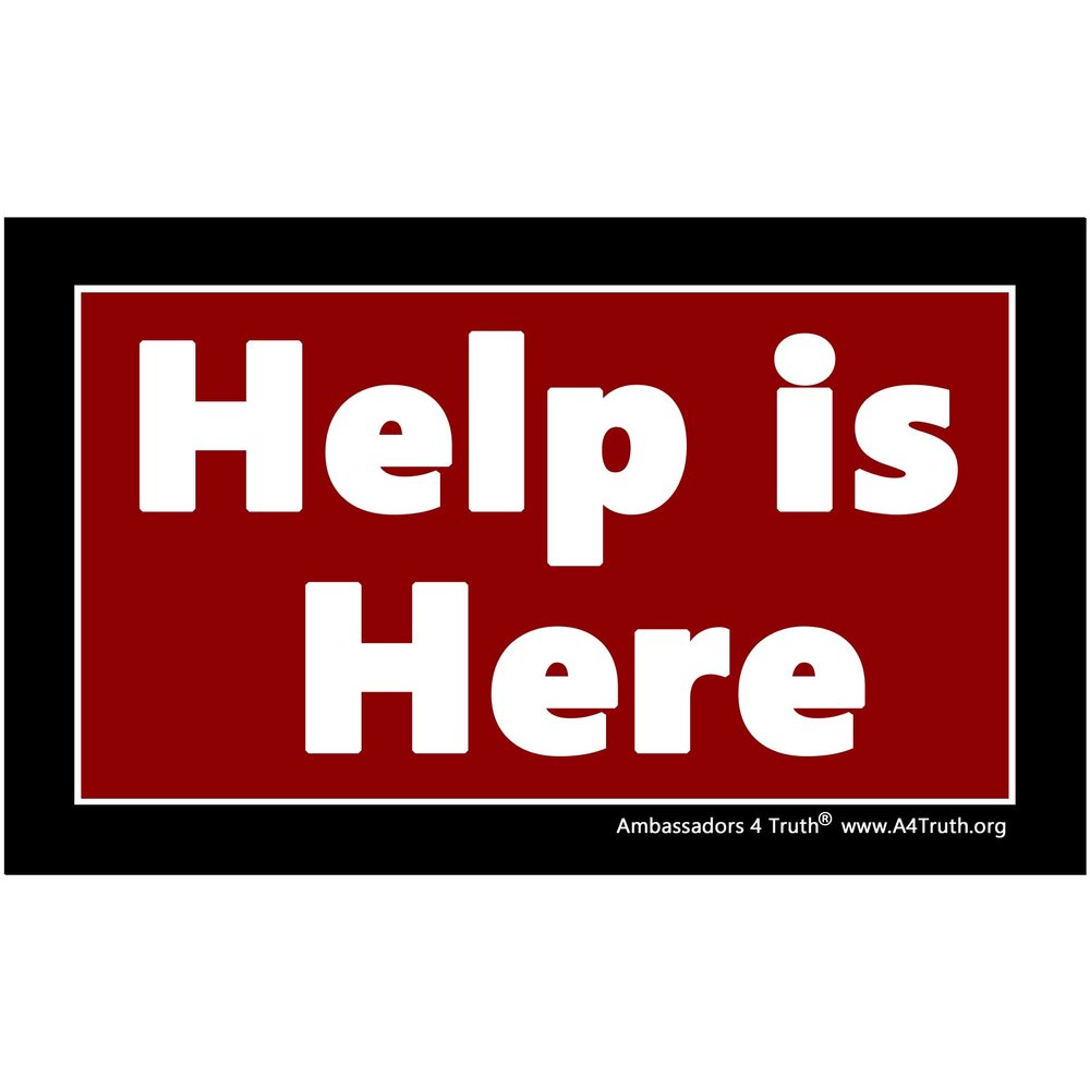 Ambassadors 4 Truth Help is Here | Gospel Tracts | Evangelism | Size (3"x5") | Contact Box | Pack of 50