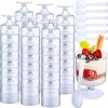 Nuogo 200 Pcs Dessert Cups with Spoons 100 Pcs 5 oz Mini Clear Plastic Parfait Cup with 100 Spoon Disposable Dessert Goblets Appetizer Cup for Summer Party Mousse Pudding Ice Cream(Transparent Color) view 1