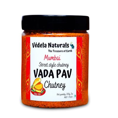 Vedela Naturals - Mumbai Vada pav Chutney, 200g / 7oz | Classic Street Style Chutney | Vada Pav Chutney Powder 200g /7oz