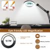 VUEJIC 10X Magnifying Glass with Light and Clamp, Magnifier with Light Hands Free3 Color Modes Stepless Dimmable, 72 LEDs Real Glass Lens Magnifying Lamp for Close Work, Repair, Reading, Craft view 3