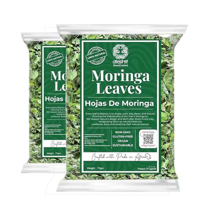 Akshit Dried Moringa Leaves, Hojas De Moringa Naturale, Herbal Leaf Tea, Dried MoringaOleifera Leaves, 5.2oz, Loose Leaf Tea, Non-GMO, Caffeine-free.