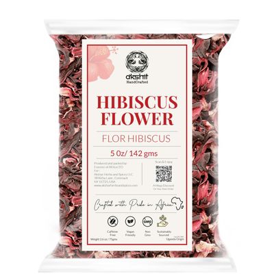 Akshit Dried Hibiscus Flowers, 5oz, Loose Tea, Flor De Jamaica, Dried Hibiscus Flower/Petals, Herbal Tea, Caffeine free, Gluten Free.